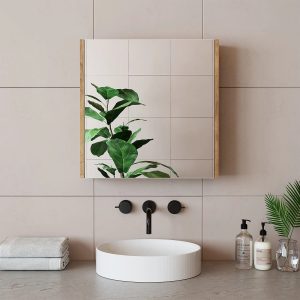 Pasqyrë me dollap banjoje - Atlantic<span> - </span>60cm x 16cm x 60cm, Pine