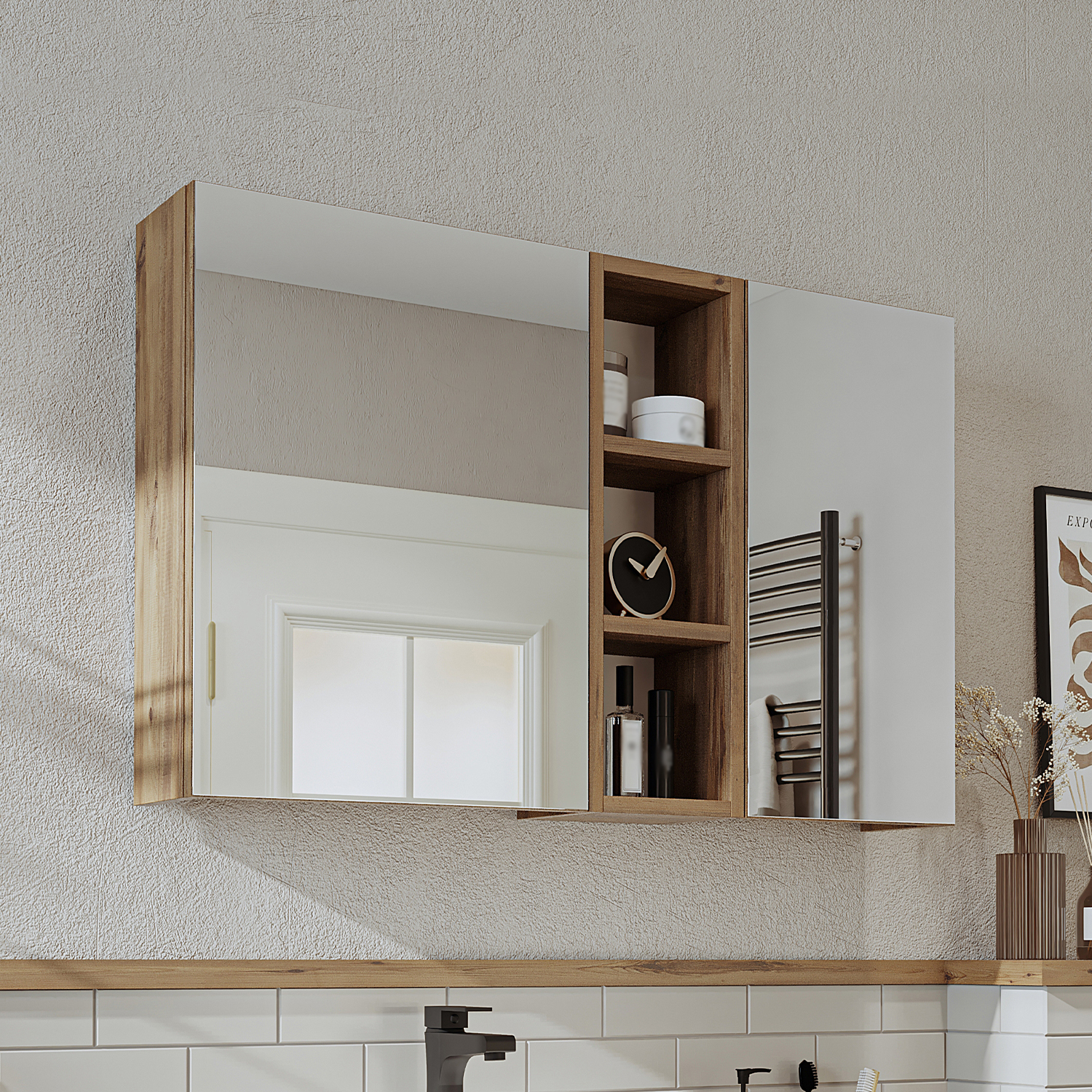 aynalı banyo dolabı roomart ahşap lotus 3