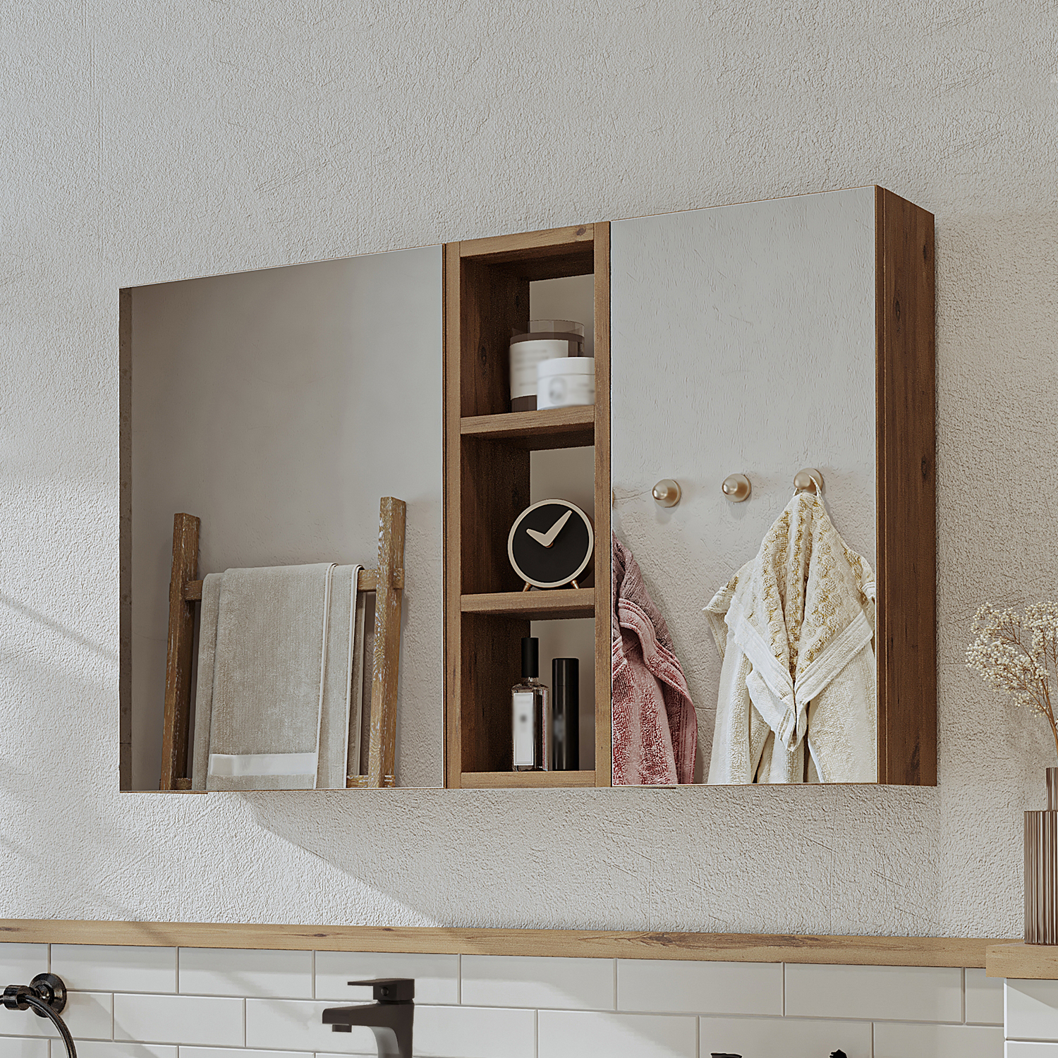 aynalı banyo dolabı roomart ahşap lotus 4