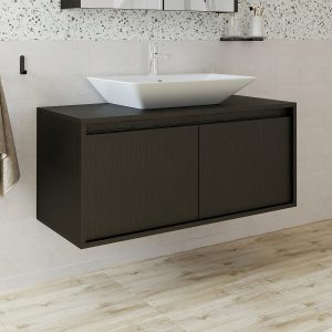 banyo dolabı lavabolu siyah 100 cm 1