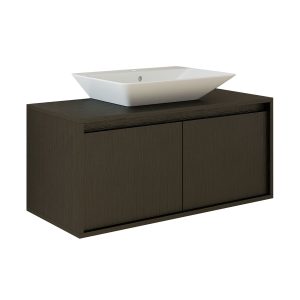 banyo dolabı lavabolu siyah 100 cm 6