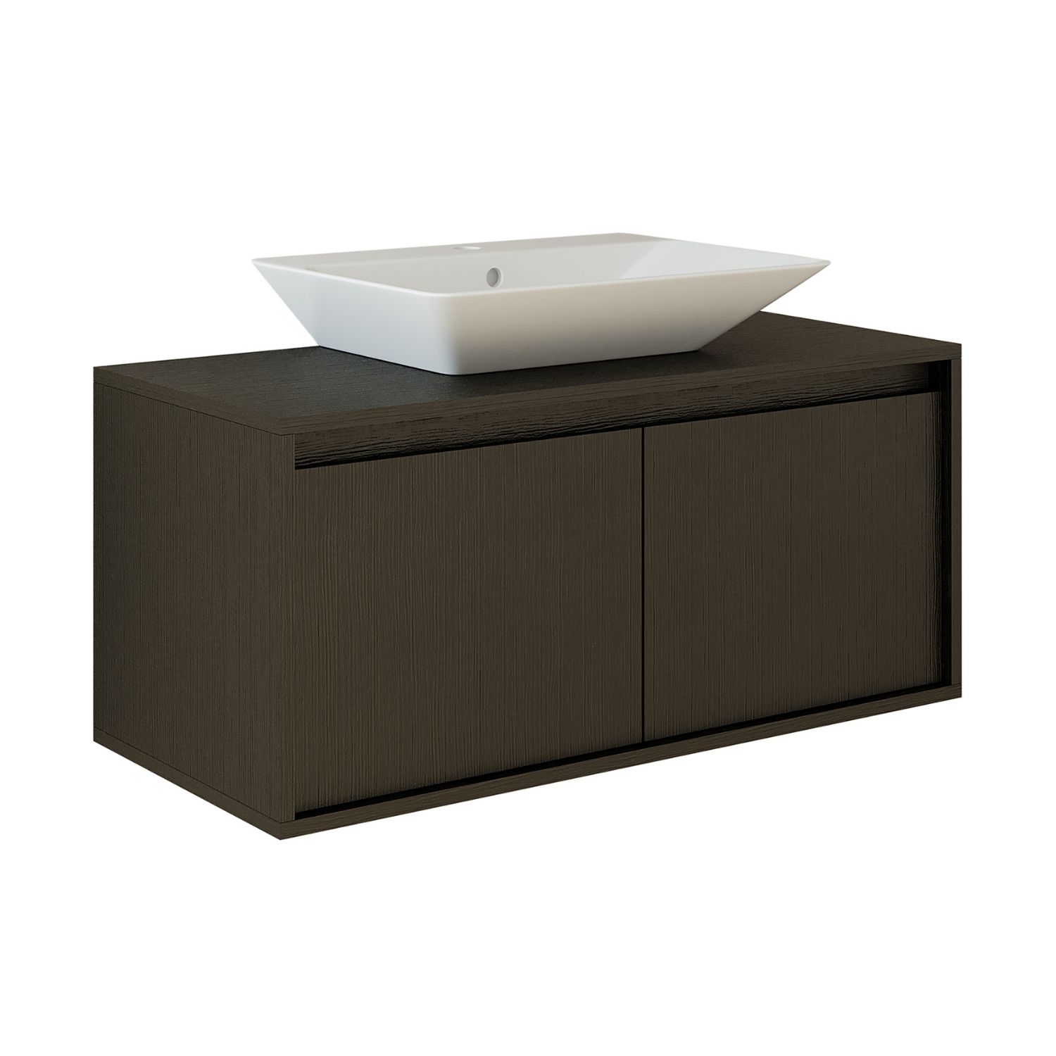 banyo dolabı lavabolu siyah 100 cm 6