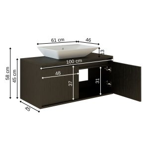 banyo dolabı ölçü siyah 85 cm