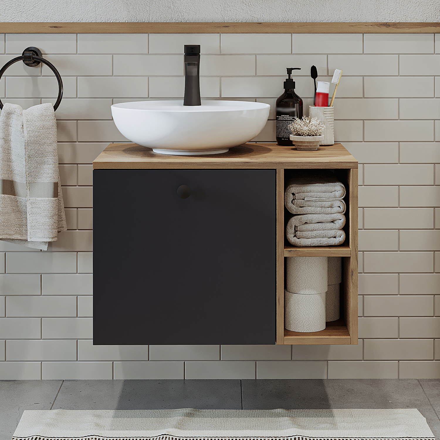 roomart banyo dolabı ahşap antrasit lotus 2