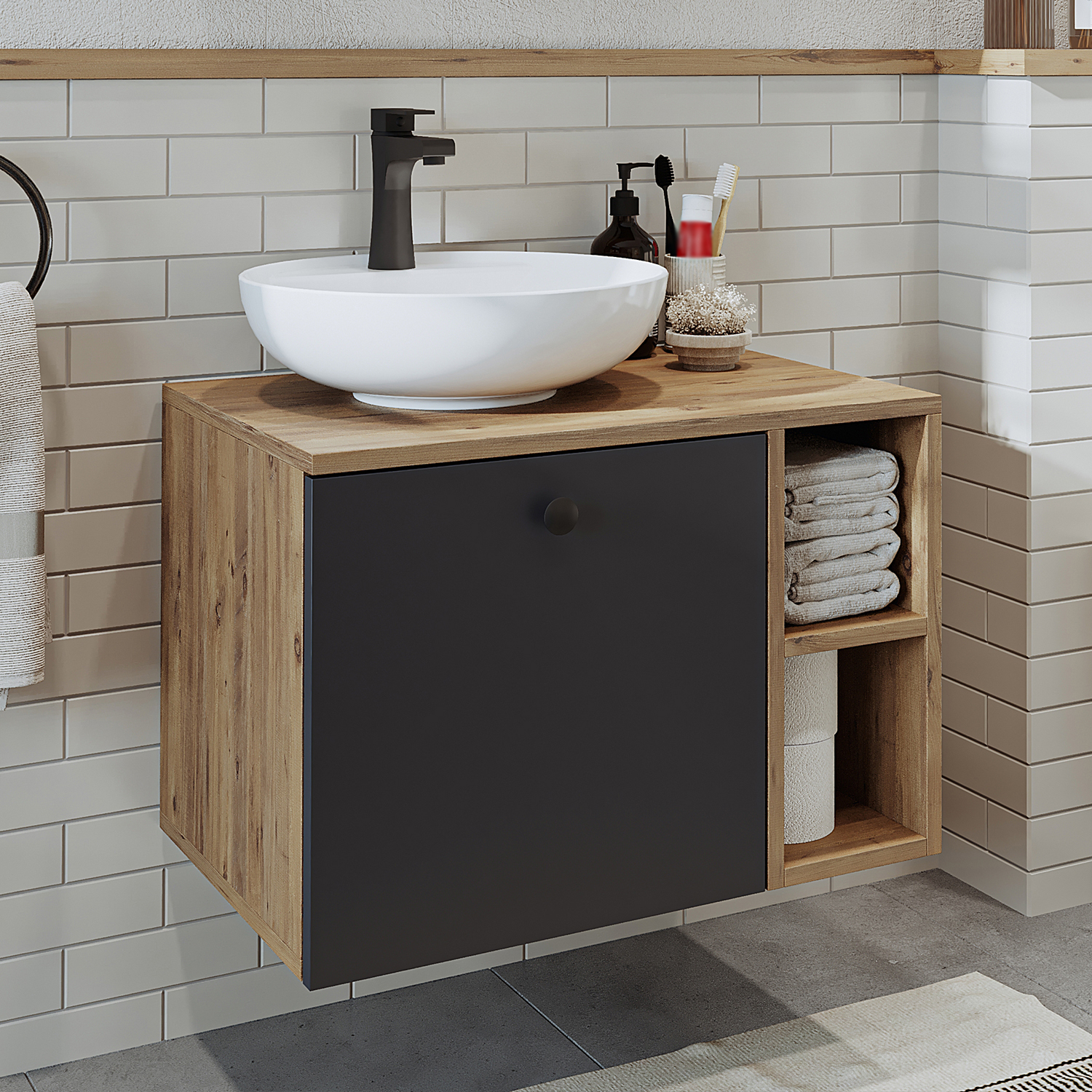 roomart banyo dolabı ahşap antrasit lotus 3